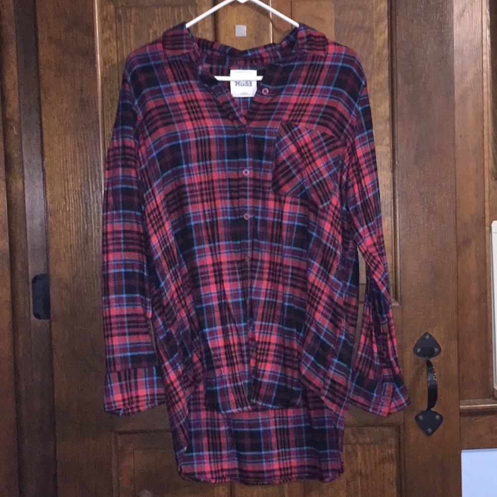 Blue, red and black flannel